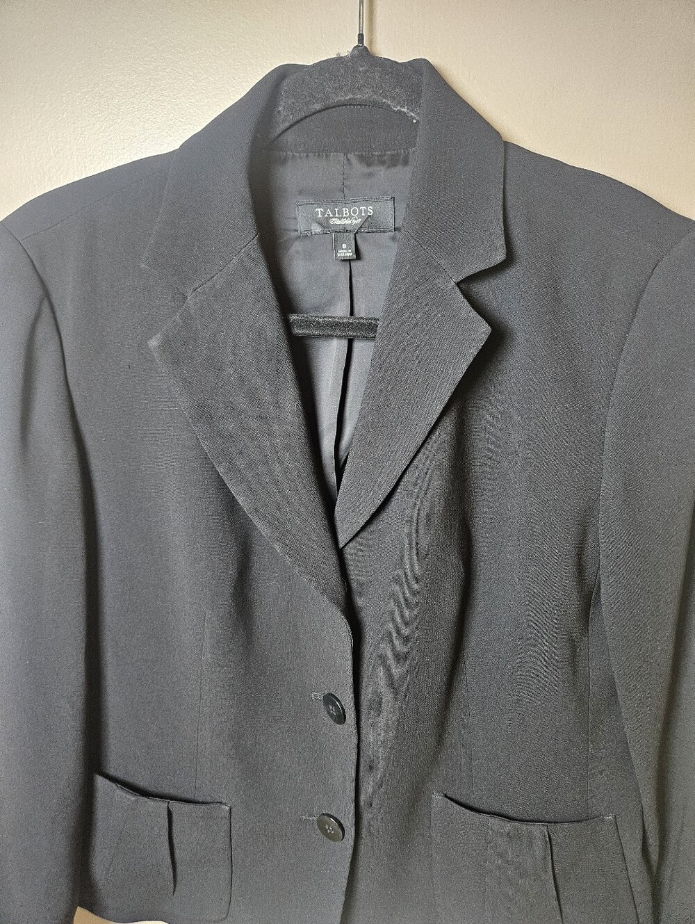 Talbots Black 3 Button Office Career Business Blazer Jacket 8 - Picture 2 of 11